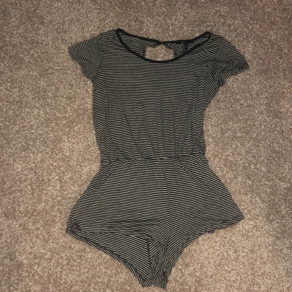 Black and Tan striped romper